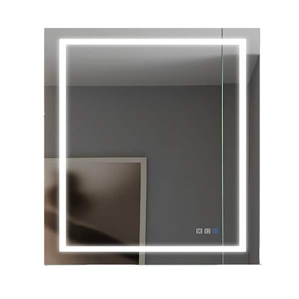 Modland Hans 28 in. W x 36 in. H Rectangular Frameless Smart Touch Dimmable Anti-Fog LED Wall Mount Bathroom Vanity Mirror