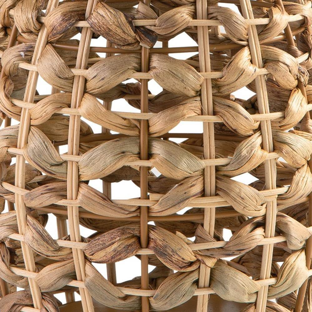 Brown Rattan Woven Hanging Candle Lantern, 13.25" Height