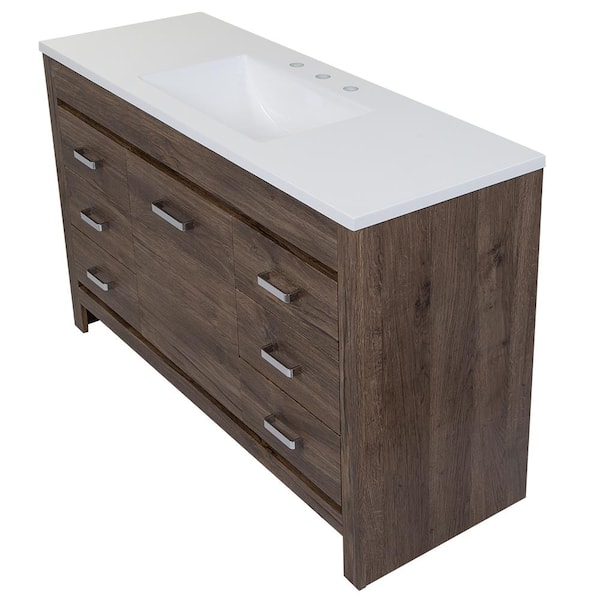 Home Decorators Collection Warford 48 in. W x 19 in. D x 33 in. H Single  Sink Bath Vanity in Vintage Oak with White Cultured Marble Top  HD2048P2O27-VO - The Home Depot