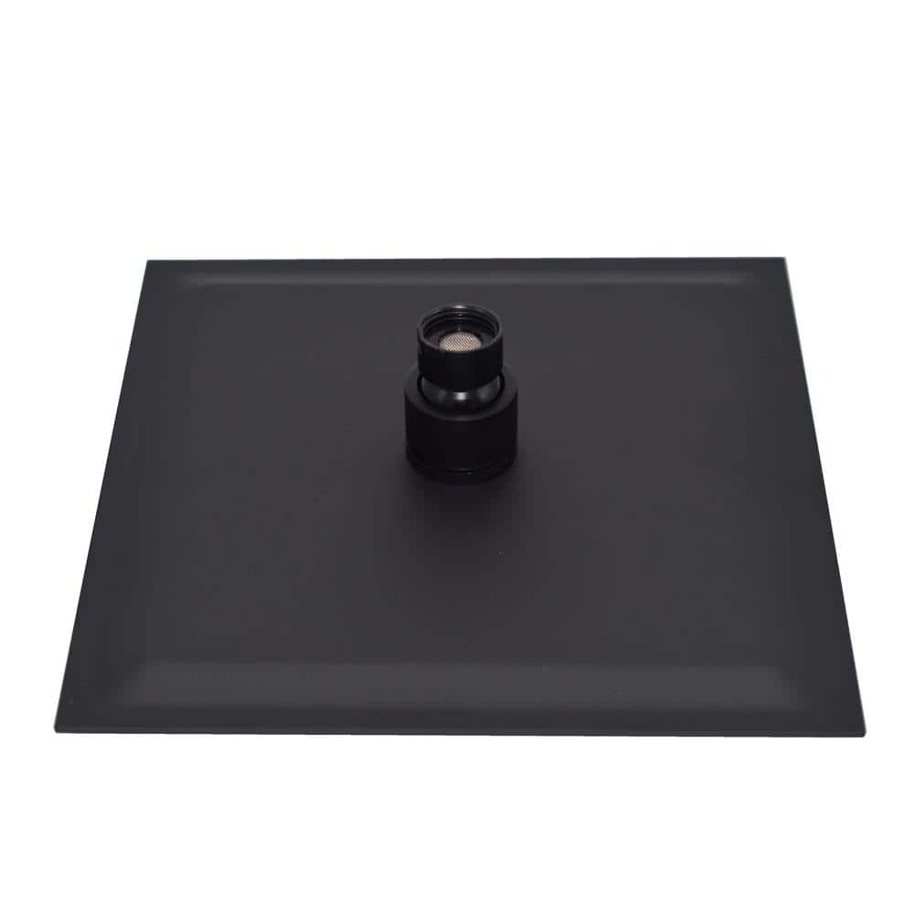 Large Matte Black Stainless Steel Square Rain Shower Head