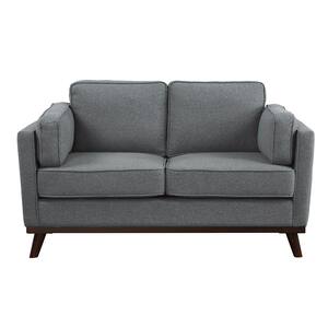 Hoffman 62 in.W Gray Textured Fabric Loveseat