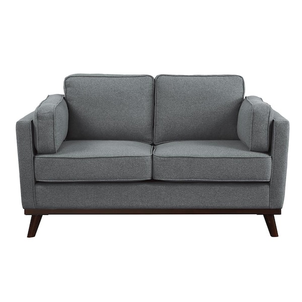 Unbranded Hoffman 62 in.W Gray Textured Fabric Loveseat