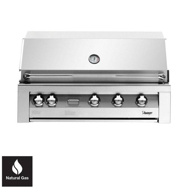 42 In 4 Burner Natural Gas Grill In Stainless With Sear Zone And 2 Door Cart Vbq42szg N 1 Kit