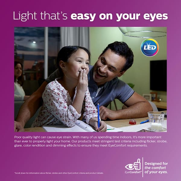 100-Watt Equivalent A19 Non-Dimmable Energy Saving LED Light Bulb Daylight (5000K) (4-Pack)