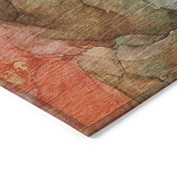 Chantille Machine Washable Indoor/Outdoor Abstract ACN1781 Coral 8 ft. x 10 ft. Area Rug