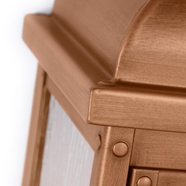 Generation Lighting - Studio Pediment 7 in. W x 18.125 in. H Natural Copper Outdoor Hardwired Medium Wall Lantern Sconce, No Bulbs Included