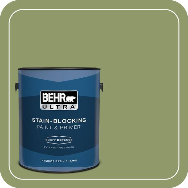 BEHR ULTRA 1 gal. Home Decorators Collection #HDC-SP14-2 Exotic Palm Extra Durable Satin Enamel Interior Paint & Primer