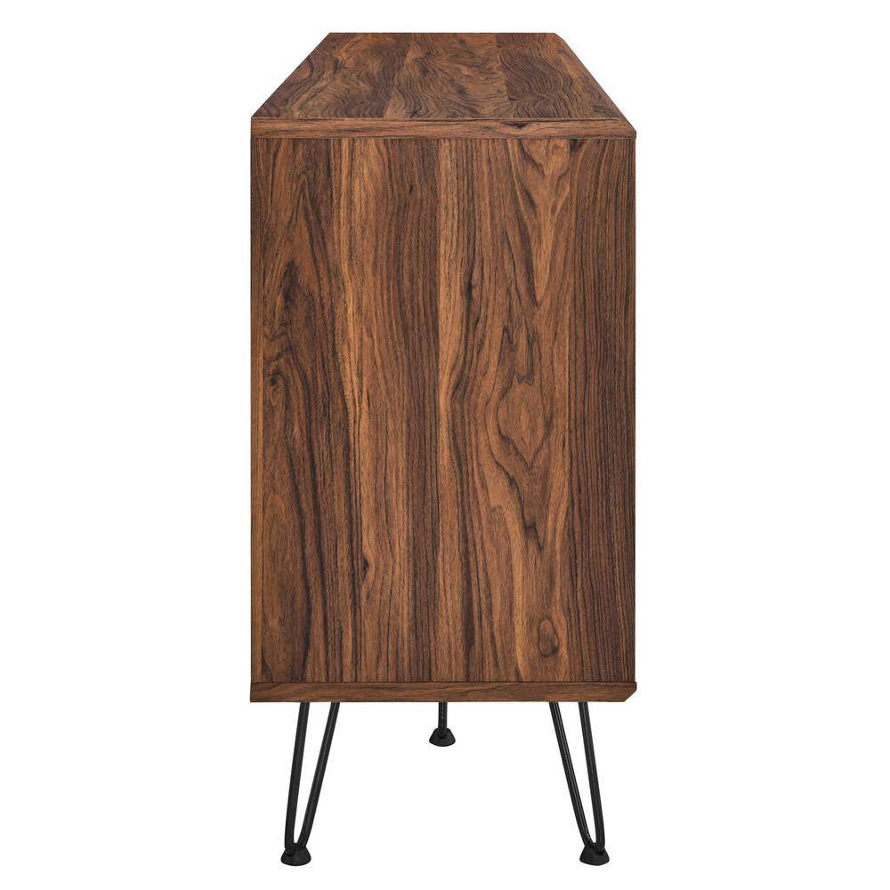 Nomad Walnut Industrial Modern Sideboard with Mesh Doors
