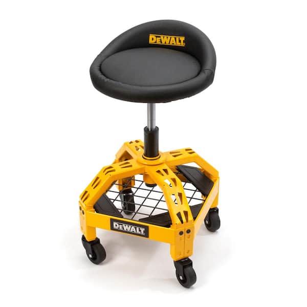 DEWALT 24 in. H x 16 in. W x 16 in. D Adjustable Shop Stool with Casters