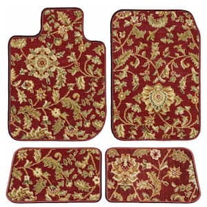 Lincoln Town Car Red Oriental Carpet Car Mats, Custom Fit for 2003-2011 - Driver, Passenger and Rear Mats