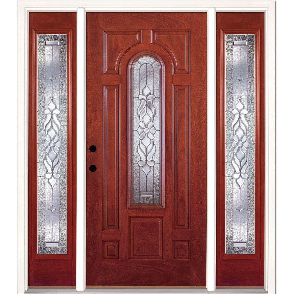 63.5 in.x81.625in.Lakewood Zinc Center Arch Lt Stained Cherry Mahogany Rt-H