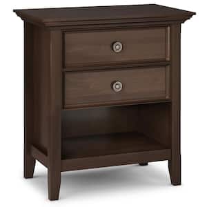 Amherst 2-Drawer Natural Aged Brown Bedside Table (26 in. H X 16 in. W X 24 in. D)