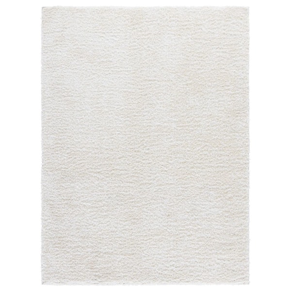 Everett Shag 8 ft. x 10 ft. Ivory Solid Color Area Rug