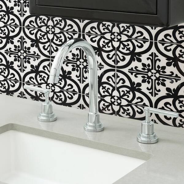 InHome Avignon 10 in. x 10 in. Peel and Stick Resin Backsplash Tiles (4-Pack)
