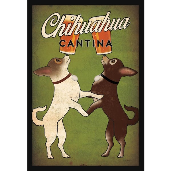 Melissa Van Hise Chihuahua Cantina Framed Giclee Typography Art Print 18 in. x 26 in.