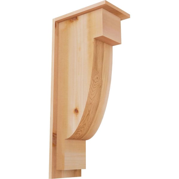 Ekena Millwork 7-1/2 in. x 12 in. x 28 in. Western Red Cedar Alpine Smooth Corbel with Backplate