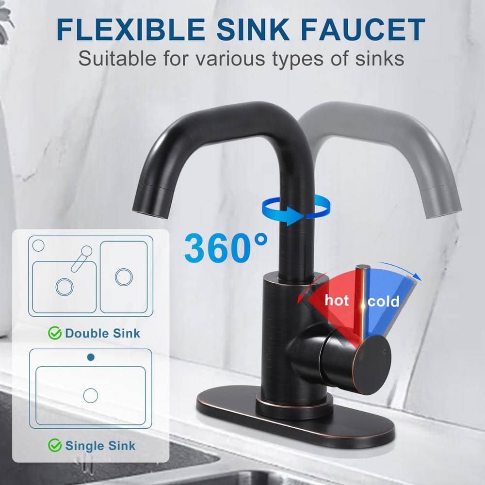 Oil Rubbed Bronze Single Handle Stainless Steel Bar Faucet