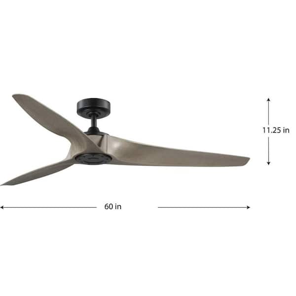 fenomeen Oeganda links Progress Lighting Manvel Collection 60 in. 5-Blade Grey Weathered Wood DC  Motor Transitional Ceiling Fan P250069-31M - The Home Depot
