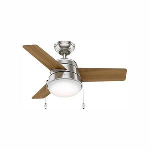 Aker 36 in. LED Indoor Brushed Nickel Ceiling Fan with Light