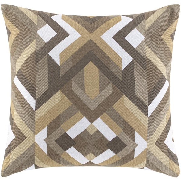 Livabliss Kazivera Grey Geometric Polyester 22 in. x 22 in. Throw Pillow