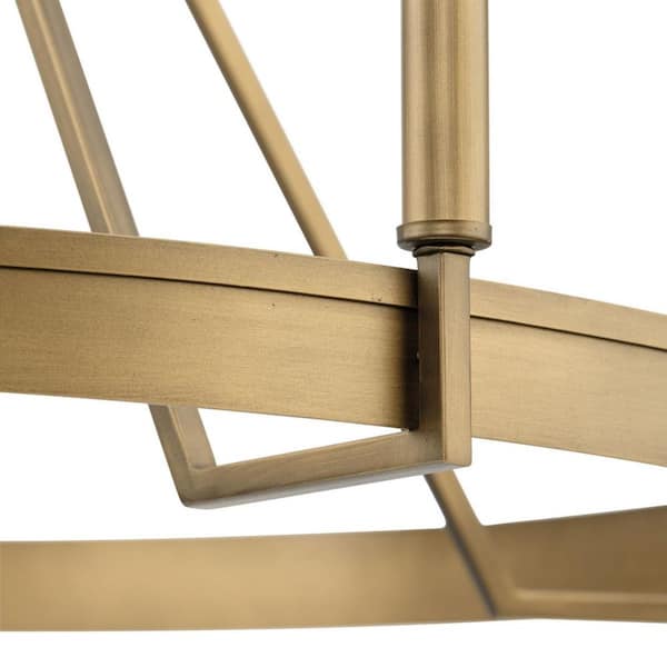 Progress Lighting Aleswith Collection 32 in. 5-Light Aged Bronze Farmhouse Chandelier for Dining Room, Great Room and amp, Living Room