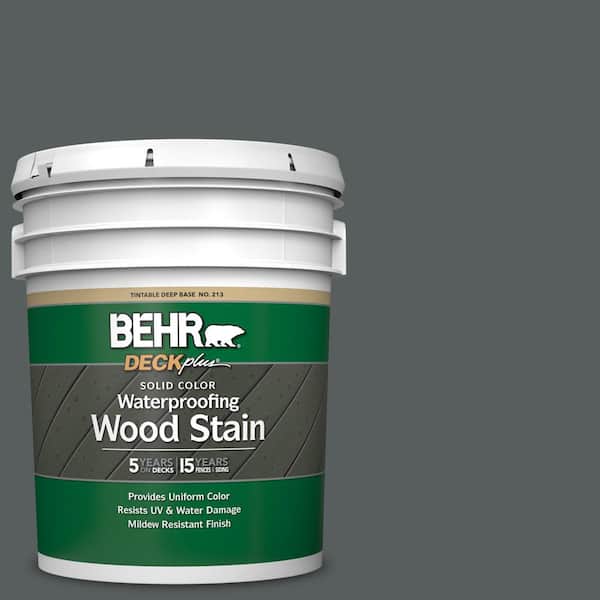 BEHR DECKplus 5 gal. #N500-6 Graphic Charcoal Solid Color Waterproofing Exterior Wood Stain
