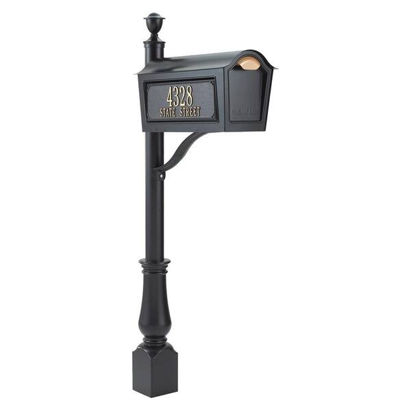 Whitehall Products Standard Chalet Mailbox Package in Black