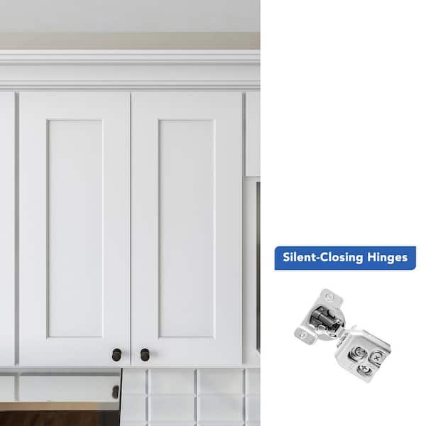 24 in. W x 12 in. D x 30 in. H Ready to Assemble Solid Wood Shaker Wall Kitchen Cabinet in White