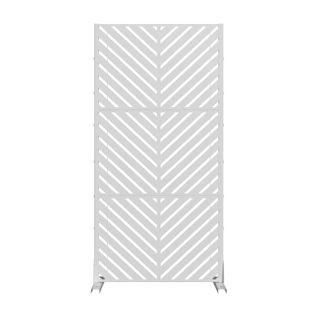 60 in. x 30 in. White Decorative Garden Screens Outdoor Metal Garden Fence Freestanding Privacy Screen with Panels price history on PriceWatchPro