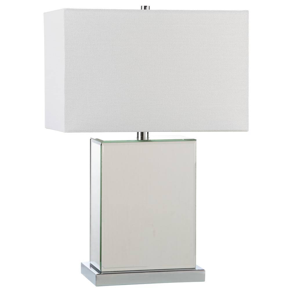 Dana 23" Silver and White Rectangular Table Lamp Set