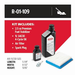 Tune-up Kit for Walk-behind Mowers, Fits: Briggs & Stratton: Quantum engines (R-01-109)