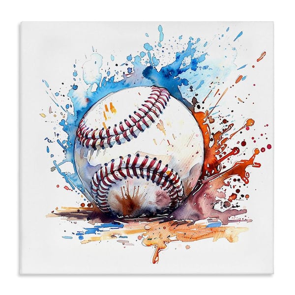 Stupell Industries Baseball Chromatic Splash by LSR Design Studio Unframed Sports Graphic Art Print 24 in. x 24 in.