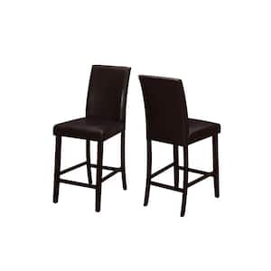 Jasmine Brown, cappuccino Faux Leather Cushioned Parsons Chair (Set of 2)