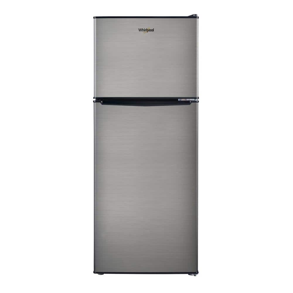 Whirlpool 4.6 Cu. Ft. Mini Refrigerator with Dual Door True Freezer in Stainless Look