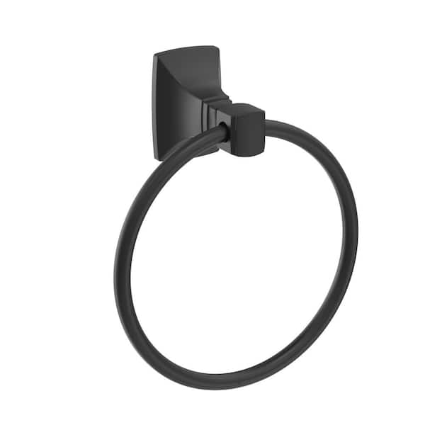Amerock Highland Ridge 7-7/16 in. (189 mm) L Towel Ring in Matte Black