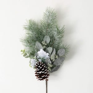 SULLIVANS 18 in. H Frosted Cedar and Pinecone Pick; Green PX1194 - The Home  Depot