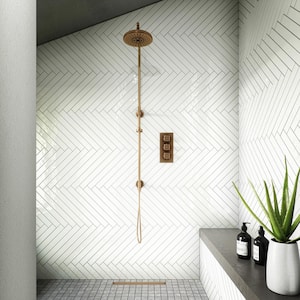 LuxeCraft White 2 in. x 5 in. Glossy Ceramic Sample Tile