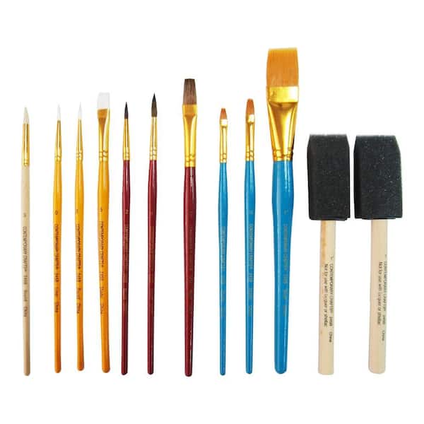 AROIC Acrylic Paint Brush Set, 15 pcs Nylon Hair Paint Brushes for All  Purpos