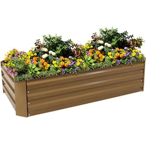 48 in. Rectangle Brown Galvanized Steel Raised Bed
