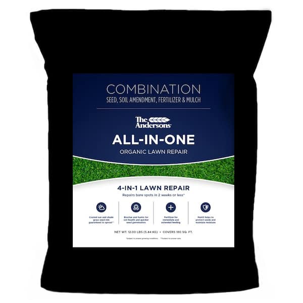 The Andersons 12 lbs. 180 sq. ft. All-In-1 Organic Lawn Repair Combination Seed, Fertilizer, Soil Amendment and Mulch