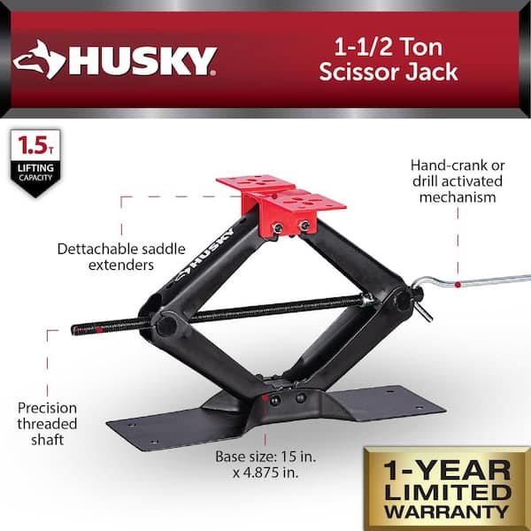 Husky 1.5 Ton Scissor Jack HD00113N-TD-CM - The Home Depot