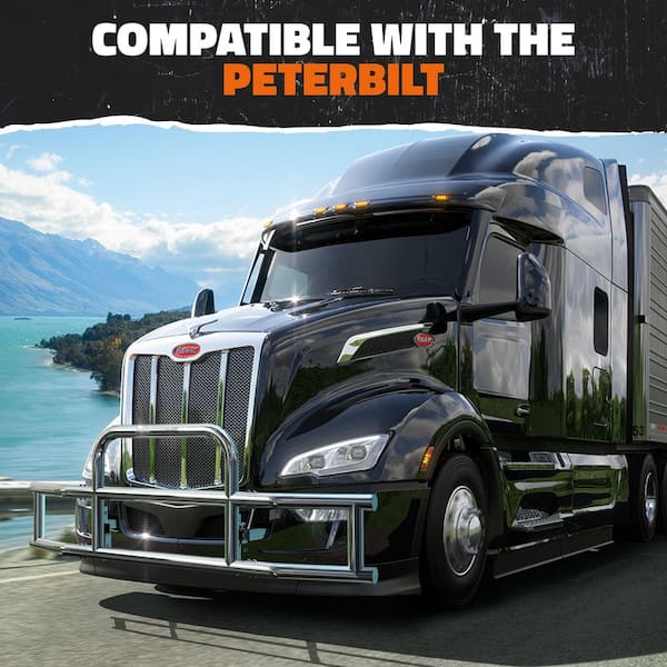 90-in. x 11.5-in. x 25.5-in. Steel Front Bumper Guard with Brackets for Peterbilt 386/587 2019