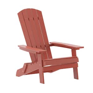 Red Faux Wood Resin Adirondack Chair