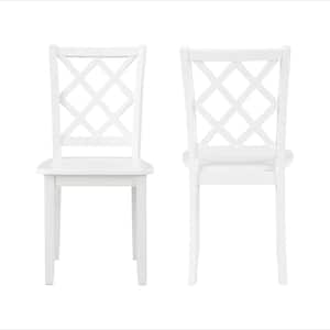New Classic Furniture Trellis White Solid Wood Dining Chair (Set of 2)