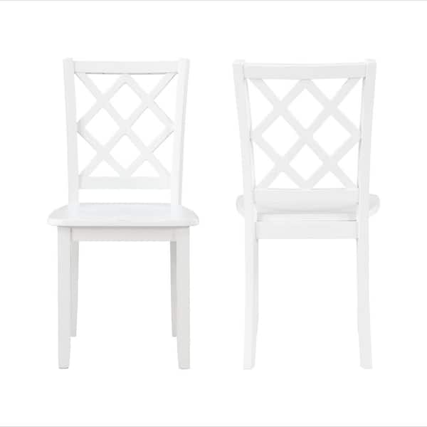 NEW CLASSIC HOME FURNISHINGS New Classic Furniture Trellis White Solid Wood Dining Chair (Set of 2)