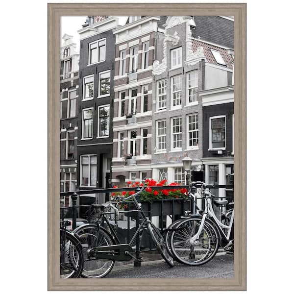 Amanti Art 24 in. x 36 in. Curve Greywash Wood Picture Frame Opening Size