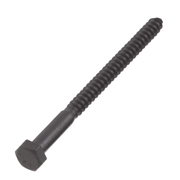 5/16 in. x 4-1/2 in. Black Exterior Hex Head Lag Screw (15-Pack)