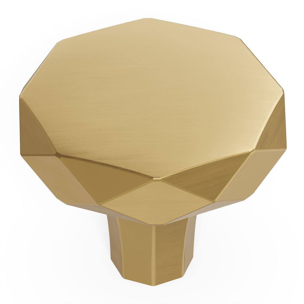 Champagne Bronze Modern Round Faceted Cabinet Knob