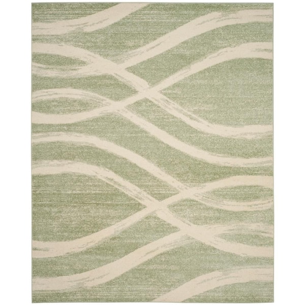 SAFAVIEH Adirondack Sage/Cream 10 ft. x 14 ft. Waves Area Rug