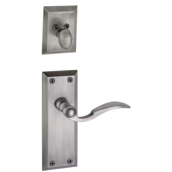 Grandeur Fifth Avenue Single Cylinder Antique Pewter Combo Pack Keyed Alike with Bellagio Lever and Matching Deadbolt